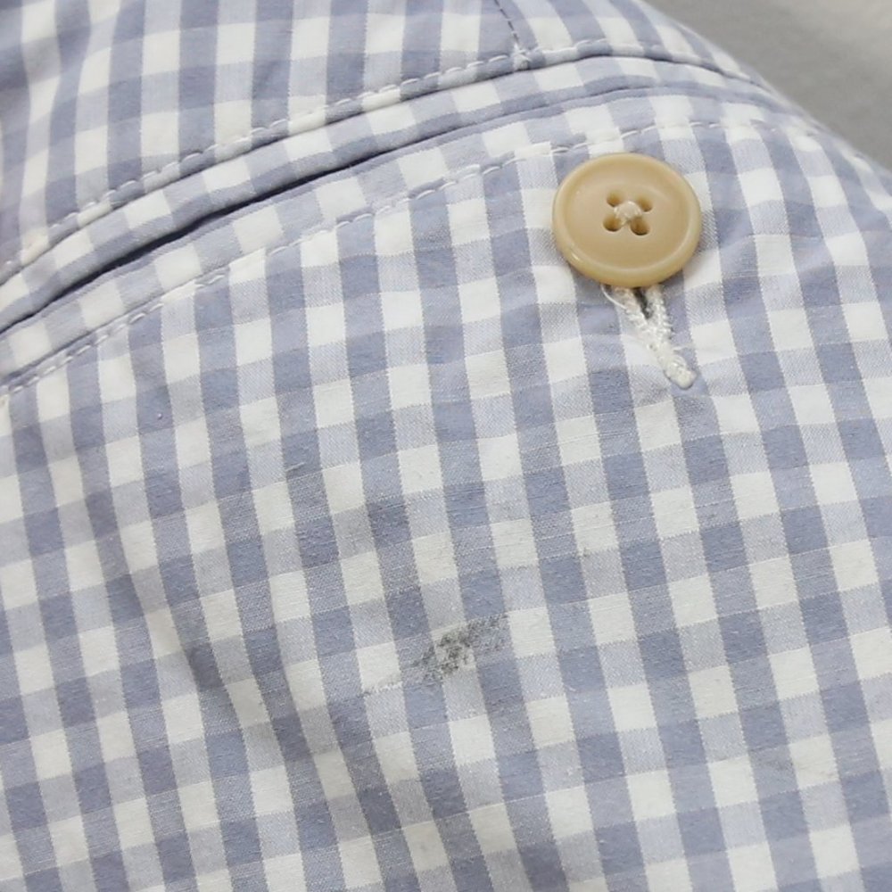 J.CREW Factory Gingham Plaid Blue White Men's Cotton Shorts Size 32 - Picture 3 of 8